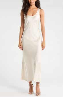 Coco Bias Cut Satin Tank Dress