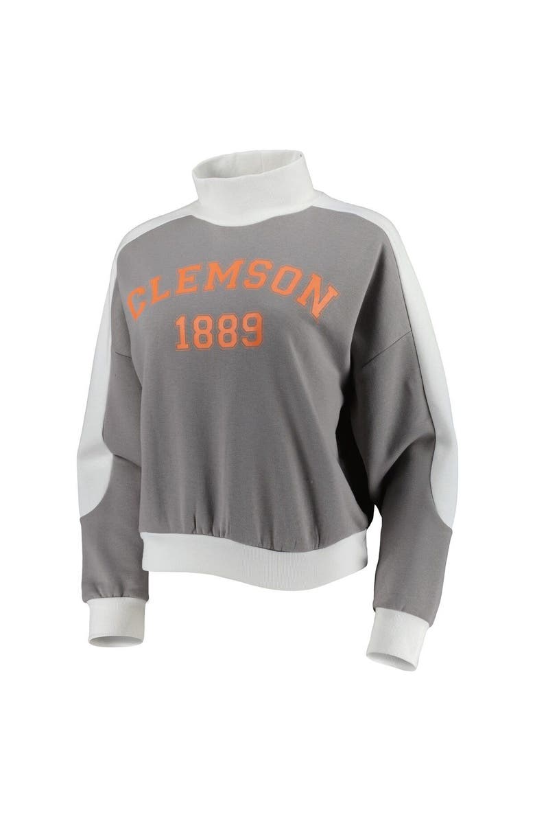 GAMEDAY COUTURE Women's Gameday Couture Gray Clemson Tigers Make it a Mock Sporty Pullover Sweatshirt, Alternate, color, 