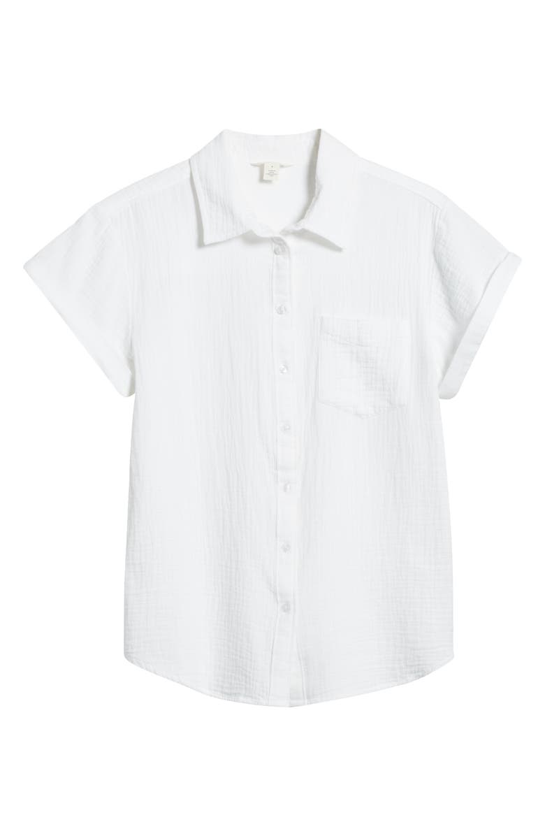 Caslon<sup>®</sup> Cotton Gauze Camp Shirt, Alternate, color,
