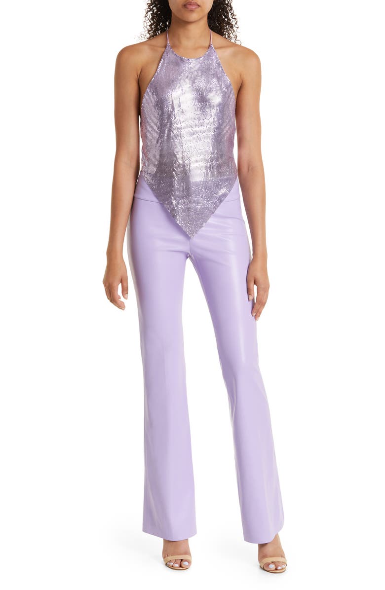 Alice + Olivia Olivia Faux Leather Bootcut Pants, Alternate, color,