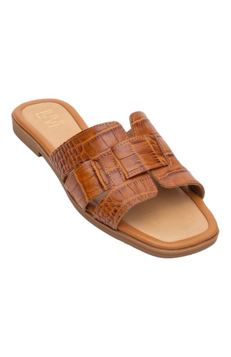 Notre Leather Flat Sandals (Women)