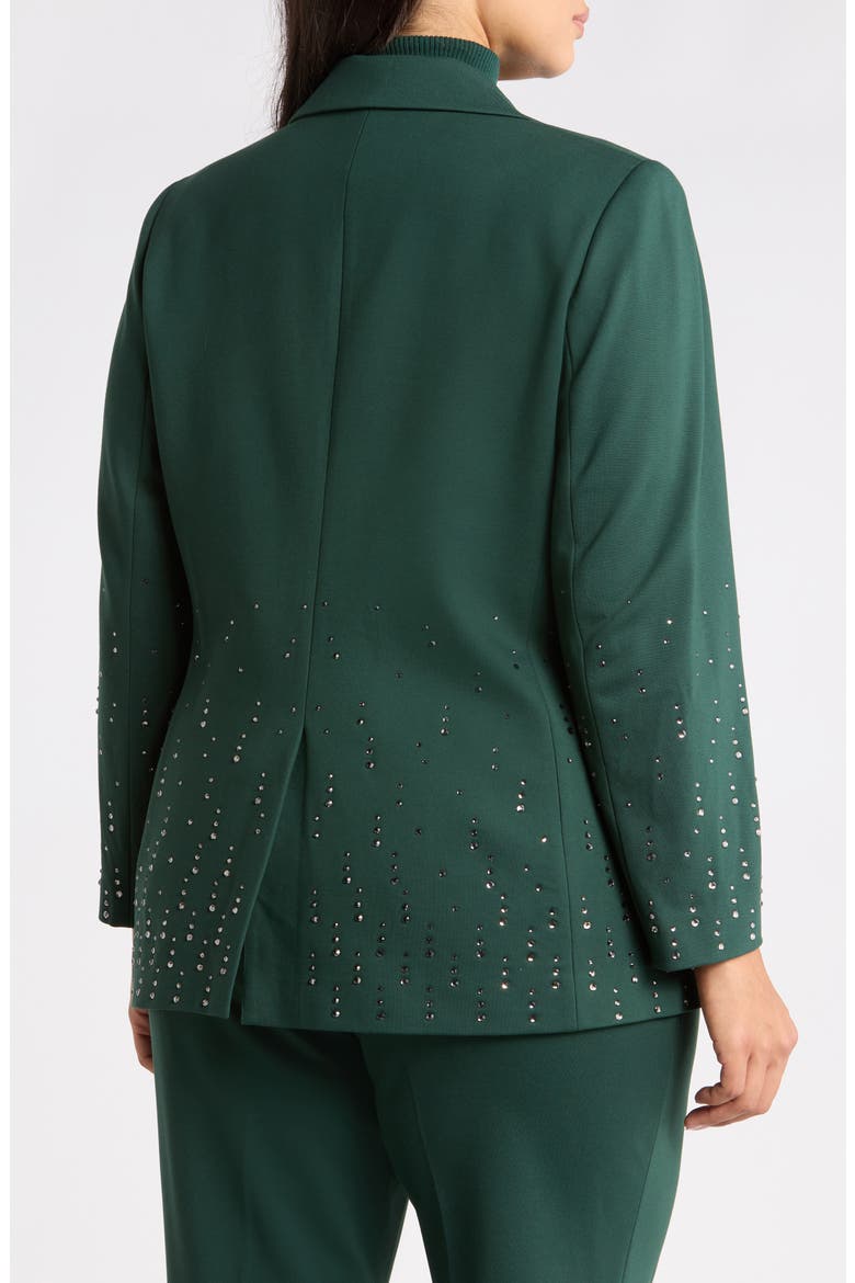 One-Button Embellished Blazer, Alternate, color, PINE FOREST