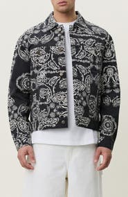 Les Deux Paisley Cotton Twill Shirt Jacket