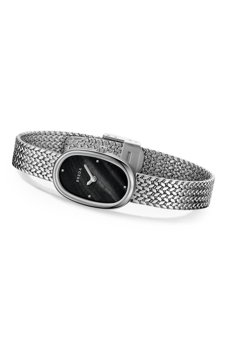 Jane Tethered Mesh Strap Watch, 18mm, Alternate, color, STAINLESS STEEL