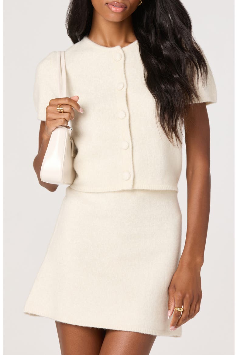 Jailyn Short Sleeve Cardigan, Main, color, CREAM