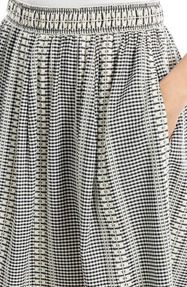 MAX STUDIO Textured Gingham Midi Skirt, Alternate, color, 