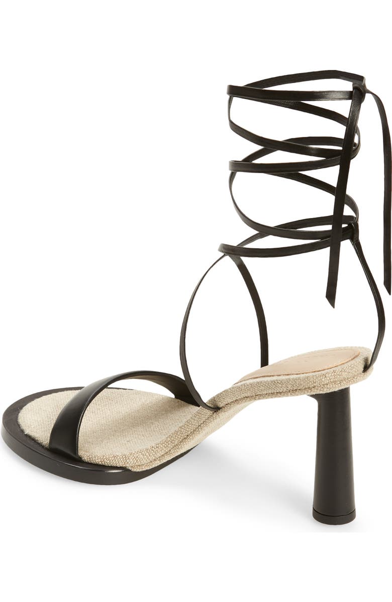 Jacquemus Les Carre Rond Asymmetrical Leather Sandal, Alternate, color,