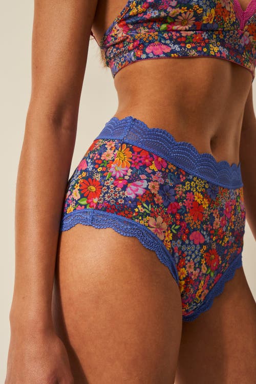Stripe & Stare High Rise Knicker Four Pack In Full Bloom