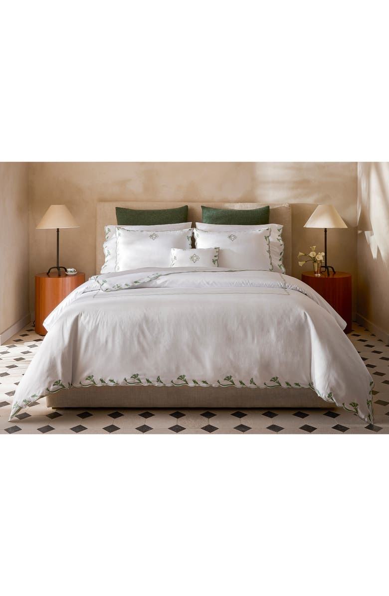 Matouk Marcella Egyptian Cotton Duvet Cover, Alternate, color, Dune