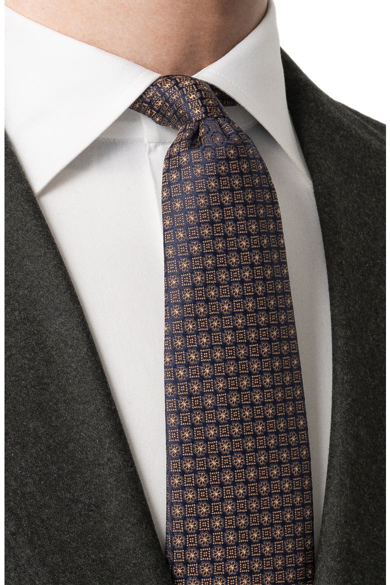 Medallion Woven Silk Tie, Alternate, color, LIGHT YELLOW