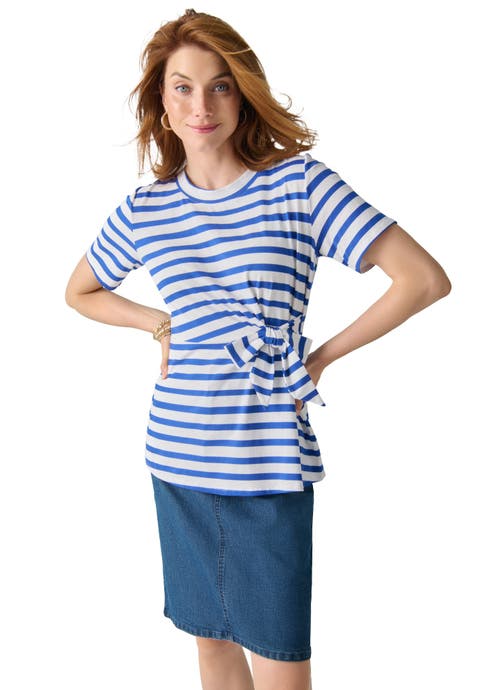 Tie-Front Short Sleeve Knit Tee (Plus)