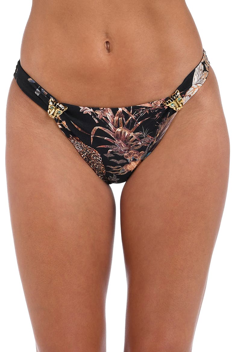 Jean Jungle Scoop Bikini Bottoms, Main, color, BLACK