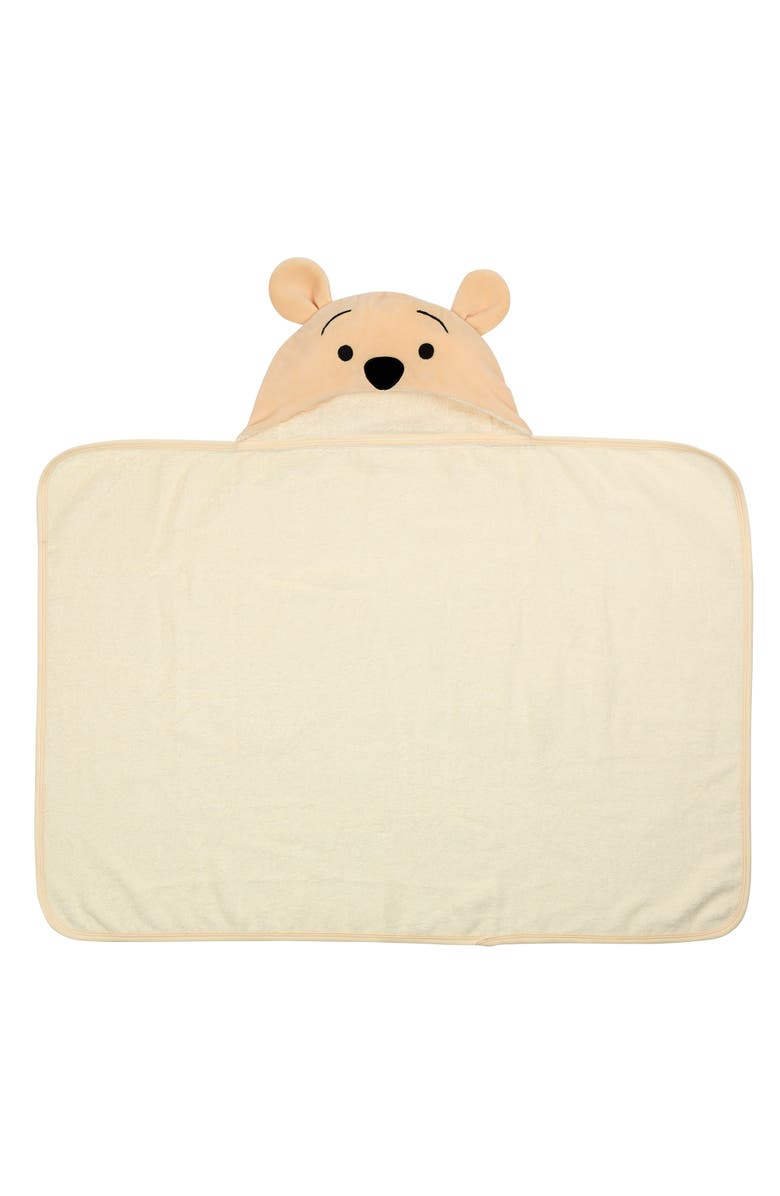 Lambs & Ivy Disney Baby Winnie the Pooh Cotton Hooded Baby Bath Towel, Alternate, color, Tan