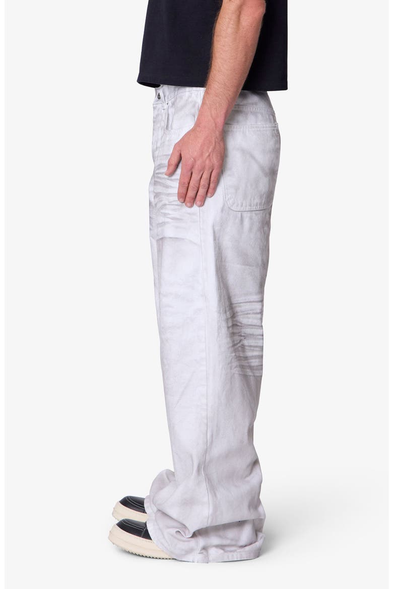 Ultra Wide Stained Wide Leg Jeans, Alternate, color, WHITE