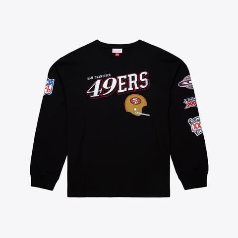 Men's Mitchell & Ness  Black San Francisco 49ers Big & Tall Training Camp Long Sleeve T-Shirt