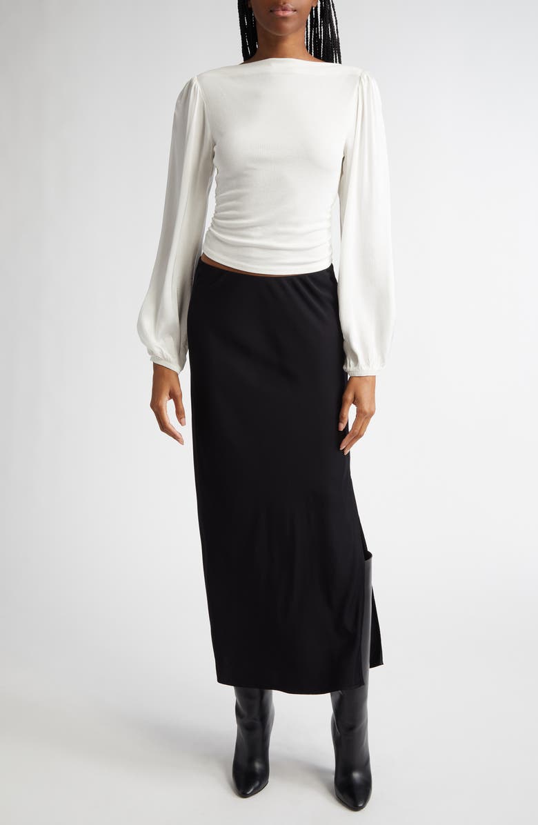 Bella Dahl Side Slit Bias Satin Maxi Skirt, Alternate, color, 