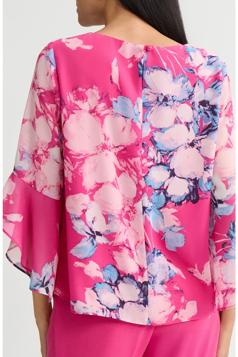 Ruffle Sleeve Top, Alternate, color, PINK PERFECTION MULTI