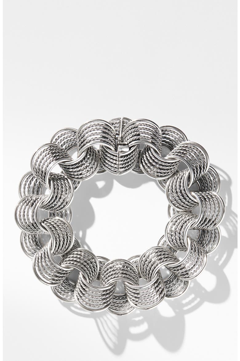 Origami Link Bracelet, Alternate, color, SILVER