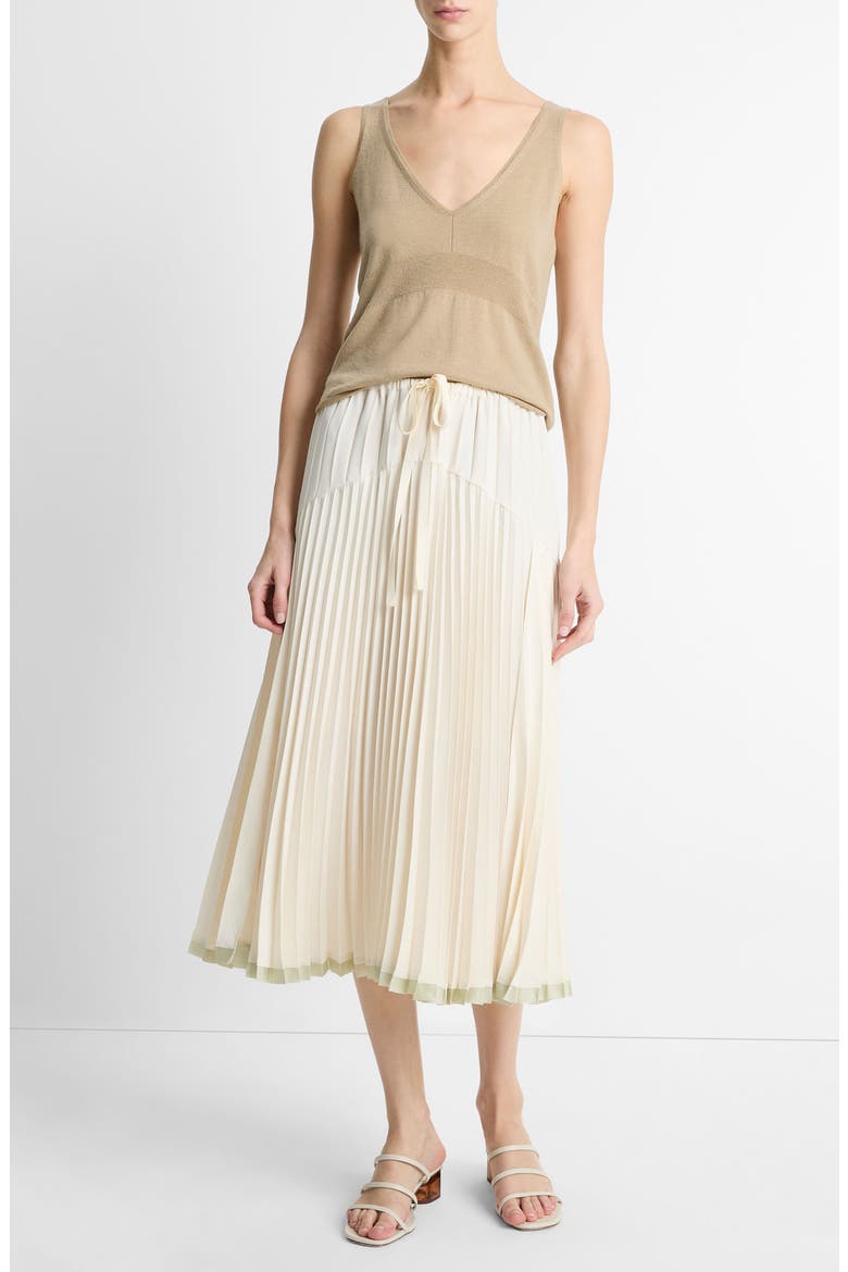 Tiered Pleated Midi Skirt, Alternate, color, BONA