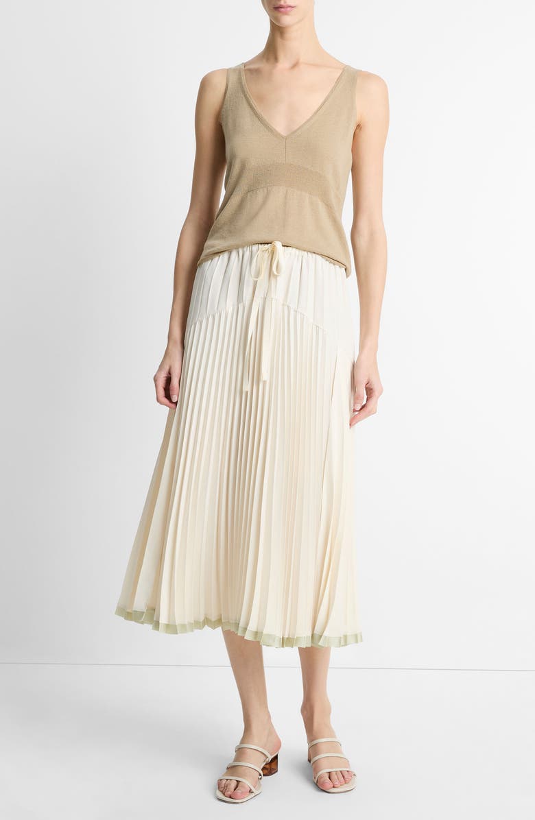 Vince Tiered Pleated Midi Skirt, Alternate, color, 