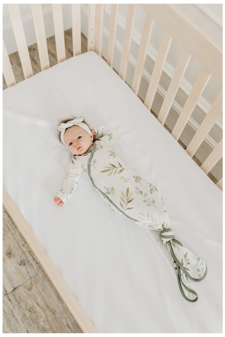 Zella Newborn Knotted Gown, Alternate, color, HAVEN