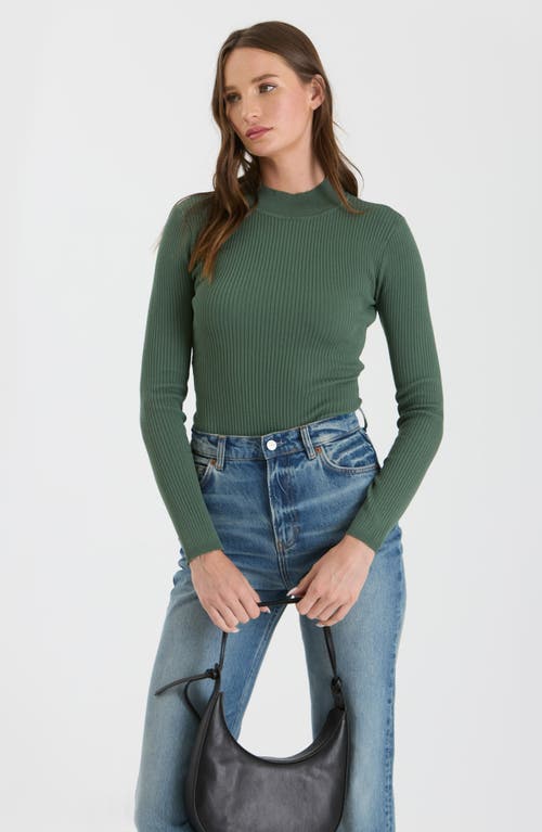 Blu Pepper High Neck Knit Top In Green