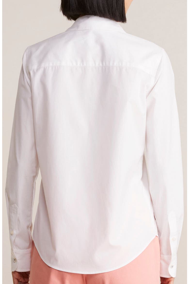 Stretch Cotton Button-Up Shirt, Alternate, color, WHITE CAP