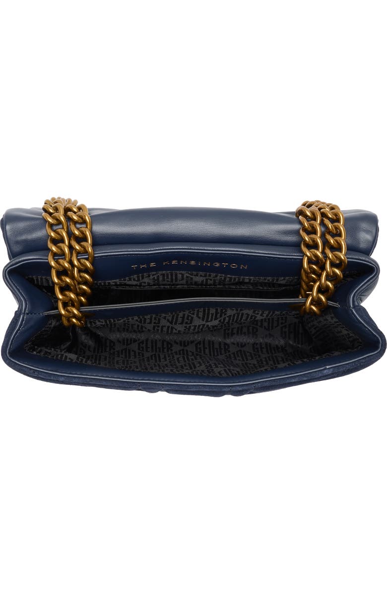 Kurt Geiger London Large Kensington Quilted Suede & Leather Shoulder Bag, Alternate, color,