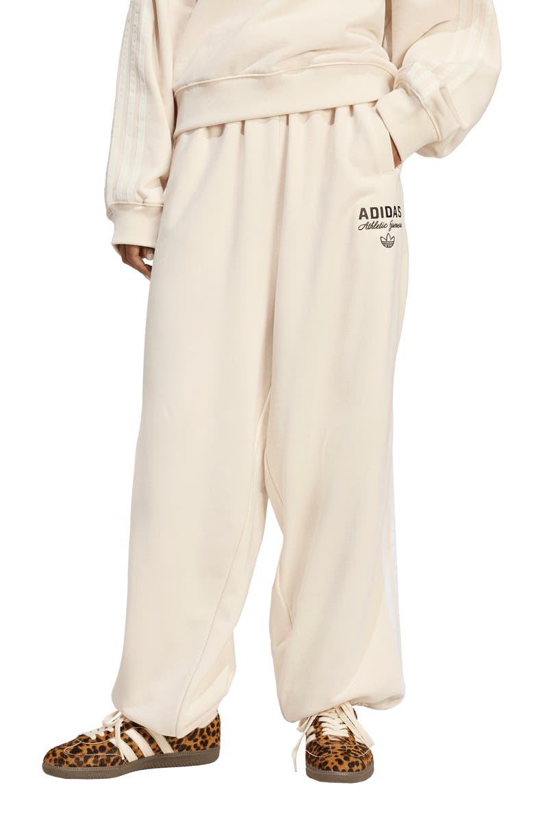 adidas Originals Athl Dept French Terry Graphic Sweatpants, Main, color, Wonder White