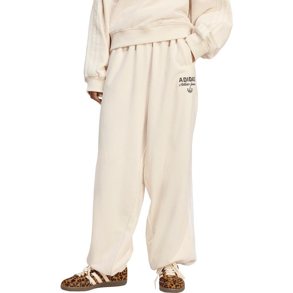 Adidas Originals Athl Dept French Terry Graphic Sweatpants In Neutral