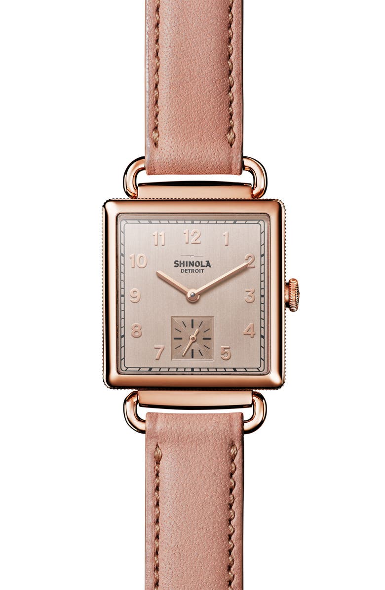 Shinola Cass Leather Strap Watch, 28mm, Main, color, 