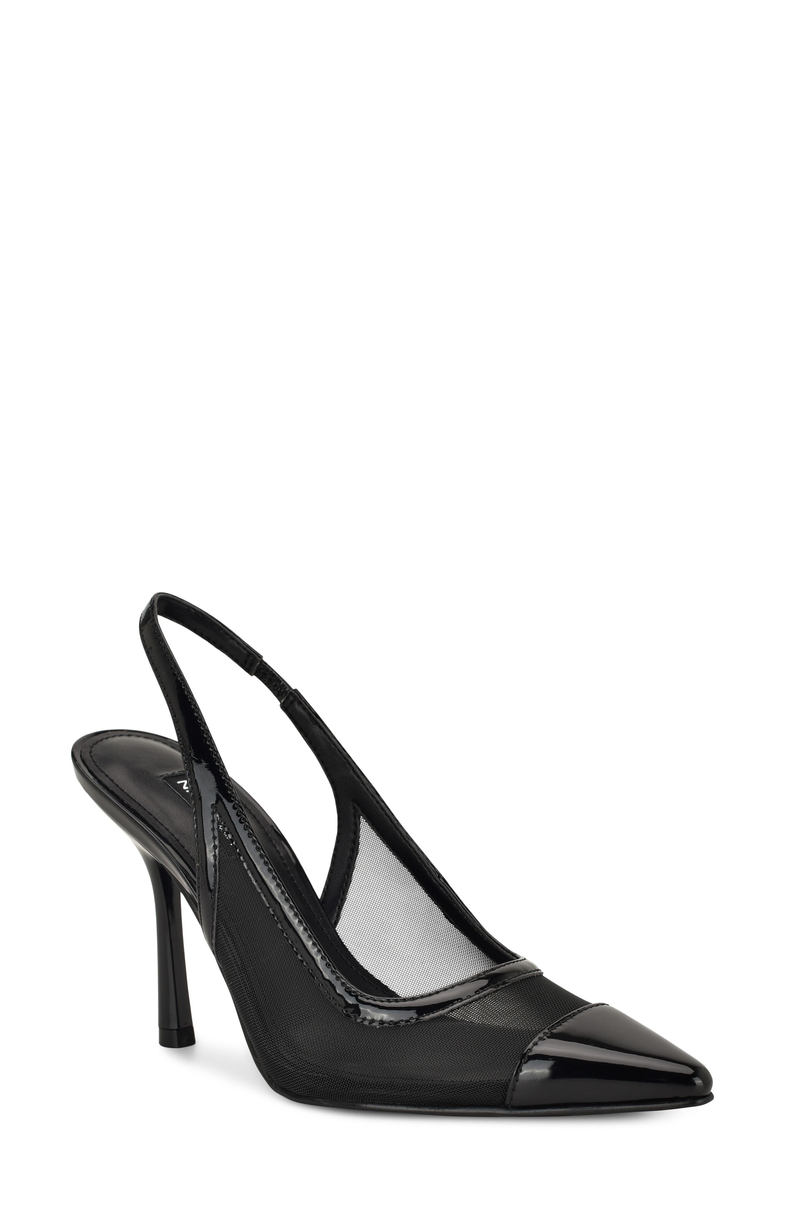 Nine West Jermain Slingback Pointed Toe Pump, Main, color, Black
