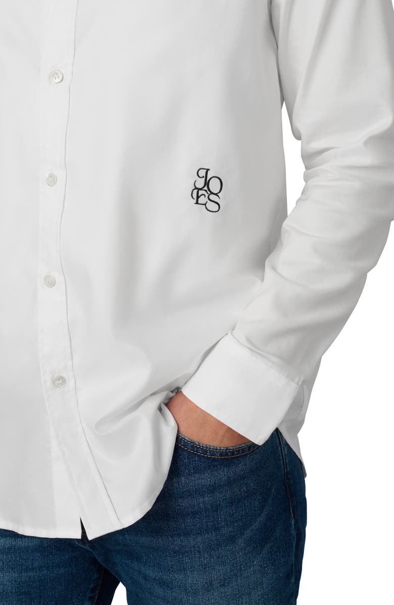 Joe's The Grant Monogram Button-Up Shirt, Alternate, color, Optic White