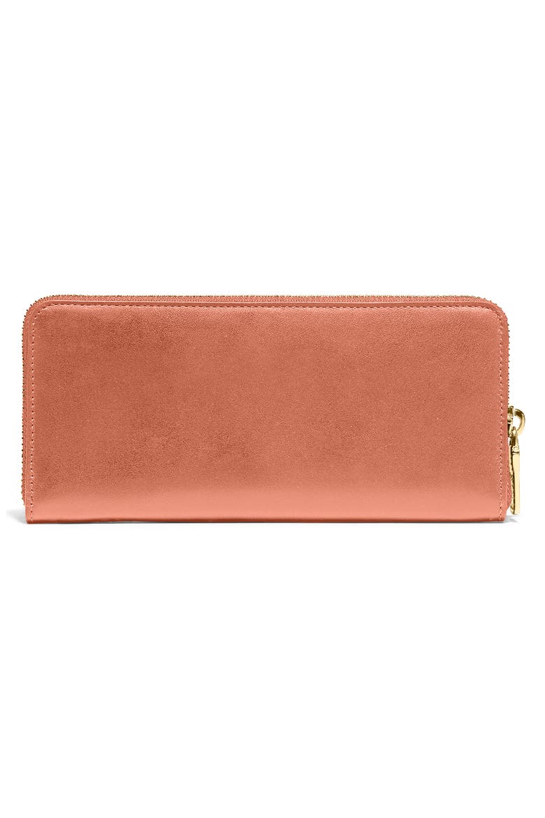 Slim Leather Zip Wallet, Alternate, color, CANDY PINK