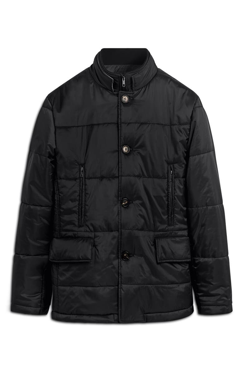 Bugatchi Water Repellent Quilted Jacket, Alternate, color, Caviar
