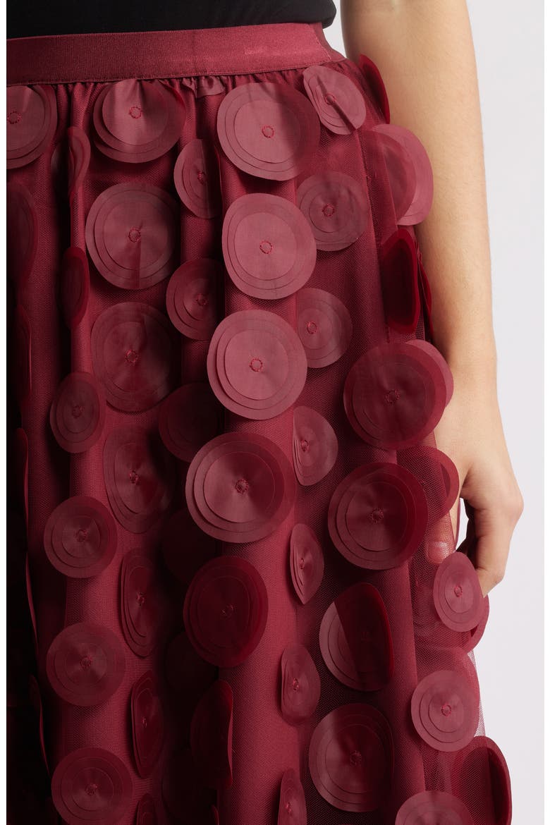 Kretsa Circle Appliqué Skirt, Alternate, color, WINE