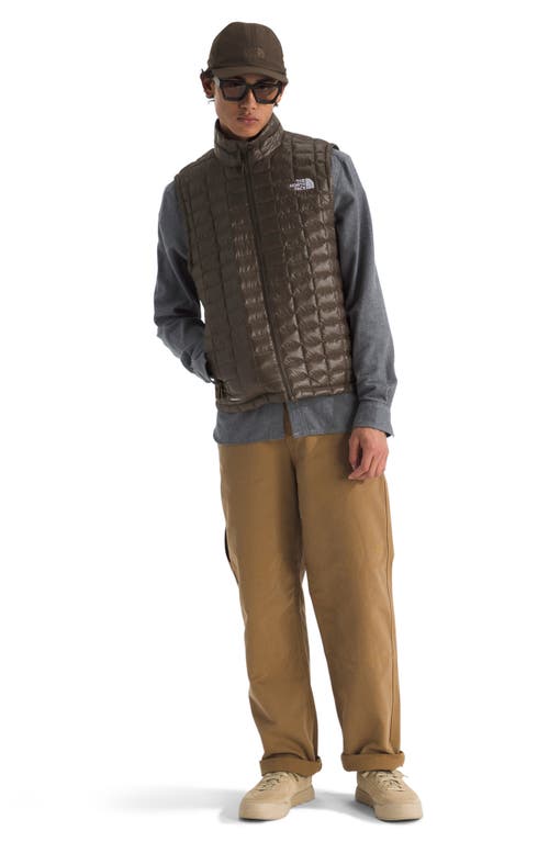 The North Face Thermoball Windproof Water Repellent Packable Quilted Vest In Gold