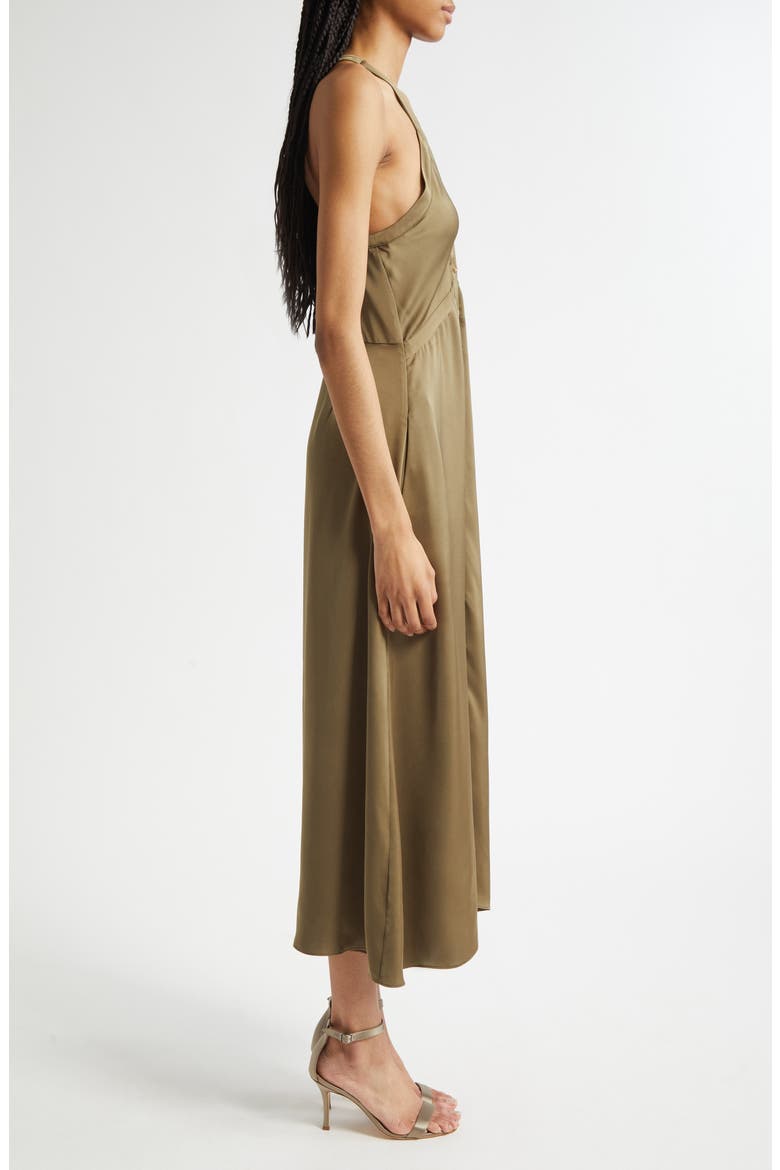 Cynthia Racerback Satin Shirtdress, Alternate, color, OLIVE GREEN