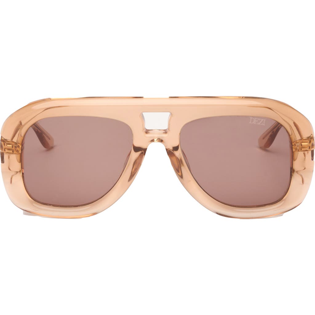 Dezi Pusha 55mm Shield Sunglasses In Golden Peach/brown