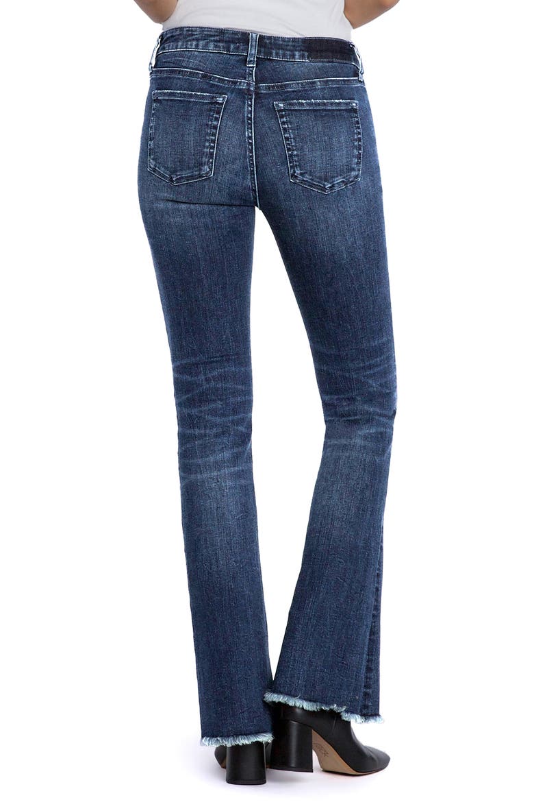Fun Mid Rise Frayed Slim Flare Jeans, Alternate, color, ENDLESS