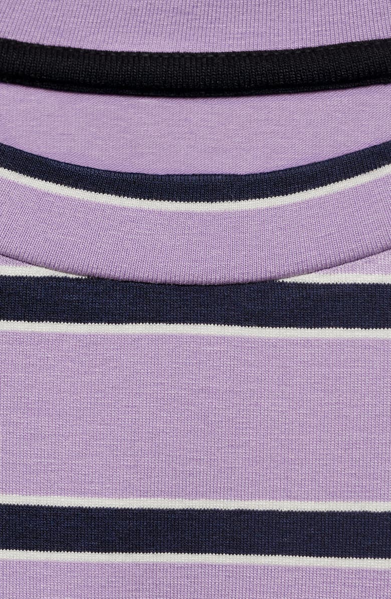 MANGO Stripe Oversize Jersey T-Shirt, Alternate, color, Light/ Pastel Purple