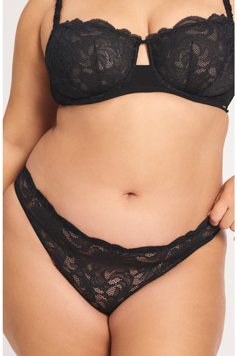 Lace Flow Bikini, Alternate, color, BLACK CAVIAR