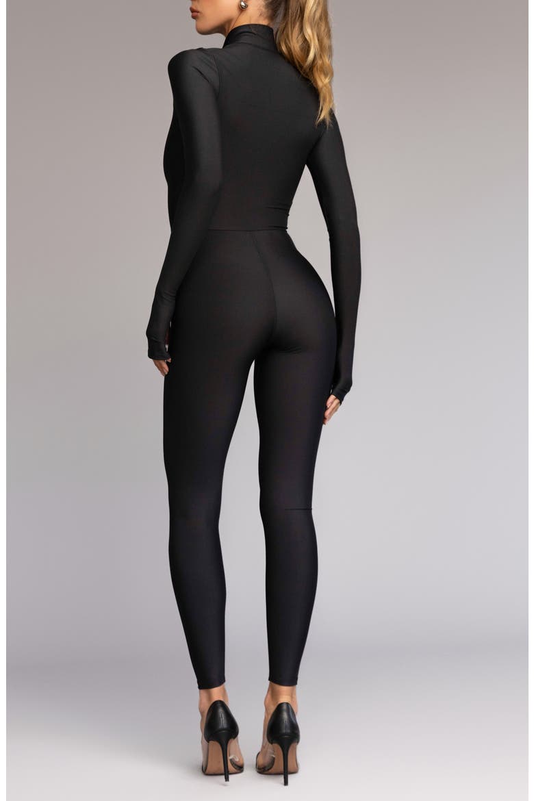 Zip-Up Performance Jumpsuit, Alternate, color, BLACK
