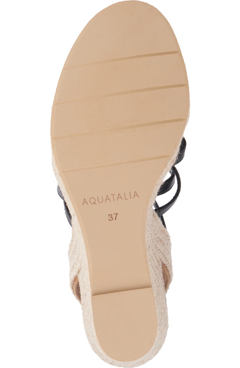 Aquatalia Jenni Water Repellent Ankle Strap Espadrille Platform Wedge Sandal, Alternate, color, Black