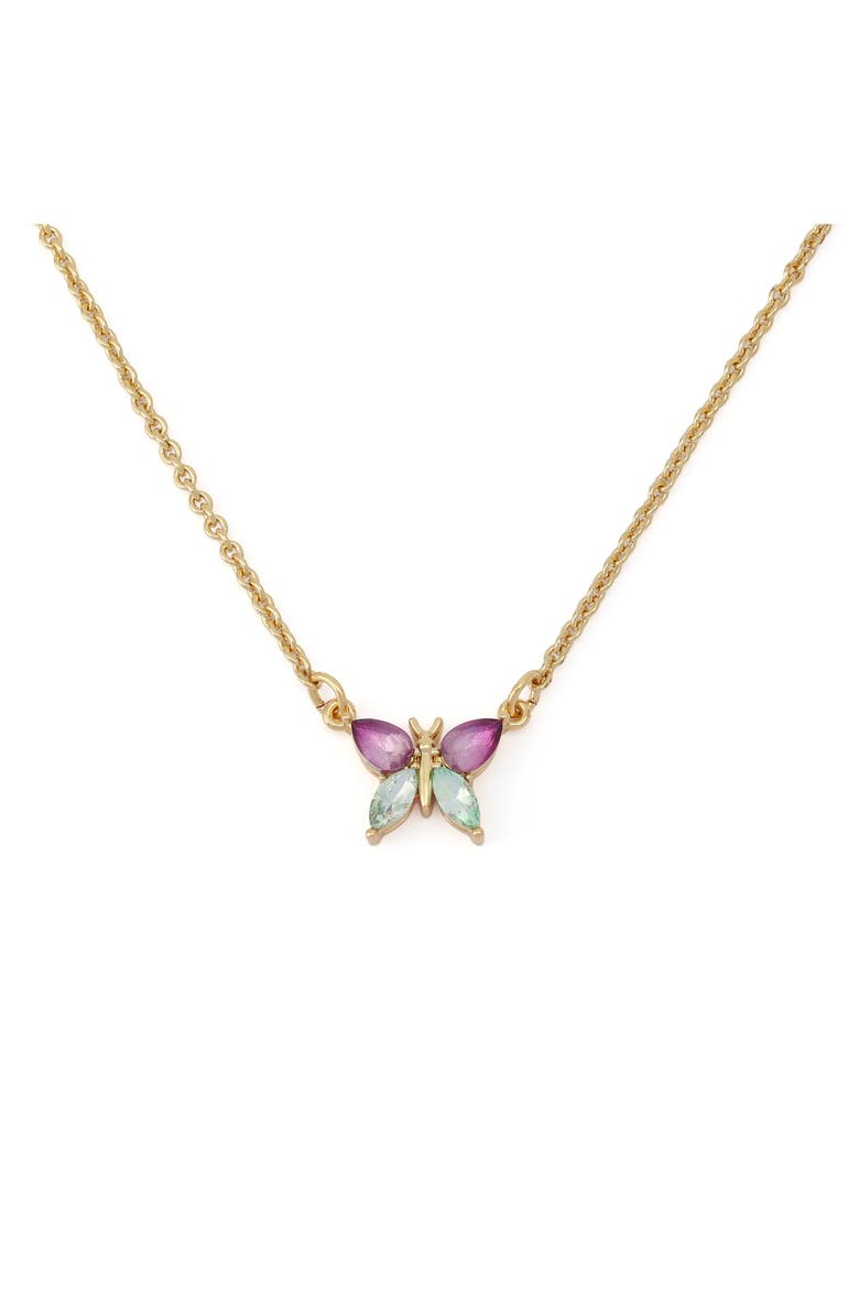 Butterfly Pendant Necklace, Alternate, color, PINK