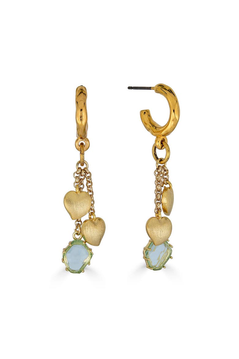Heart Charm Earring, Main, color, Gold