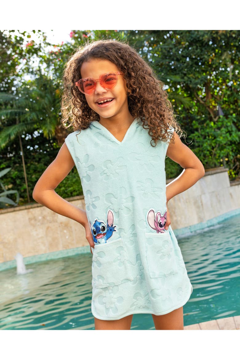 Lilo & Stitch Hooded Swimwear Cover Up, Alternate, color, Stitch Angel Blue