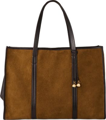 Suede tote bag