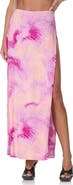 AFRM Tempest Snakeskin Print Side Slit Maxi Skirt