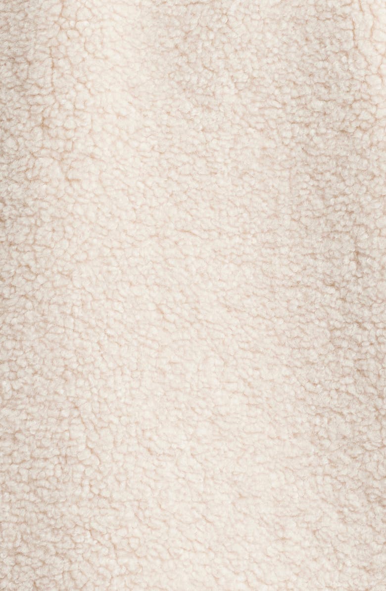 BCBG Faux Shearling Zip Front Jacket, Alternate, color, Cream